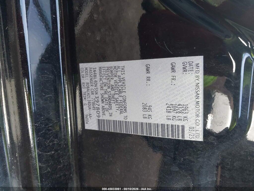 1N4BL4DV3SN397809 2025 NISSAN ALTIMA photo no. 9