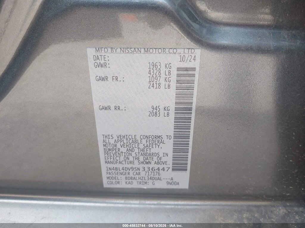 1N4BL4DV9SN336447 2025 NISSAN ALTIMA photo no. 9