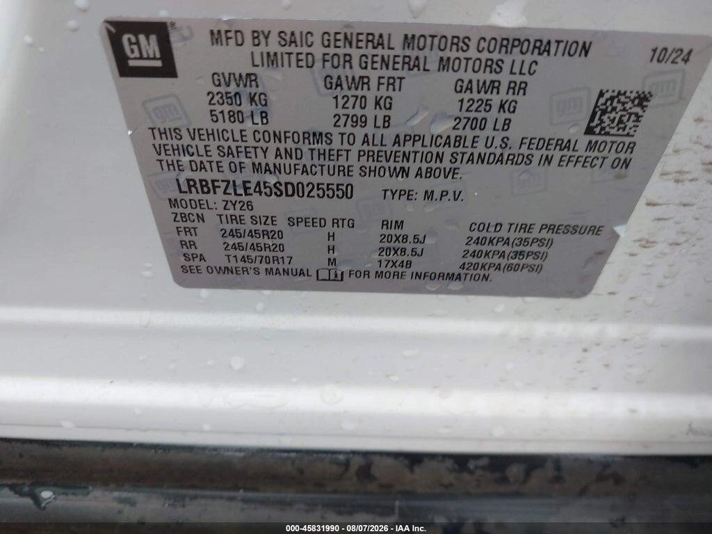LRBFZLE45SD025550 2025 BUICK ENVISION photo no. 9
