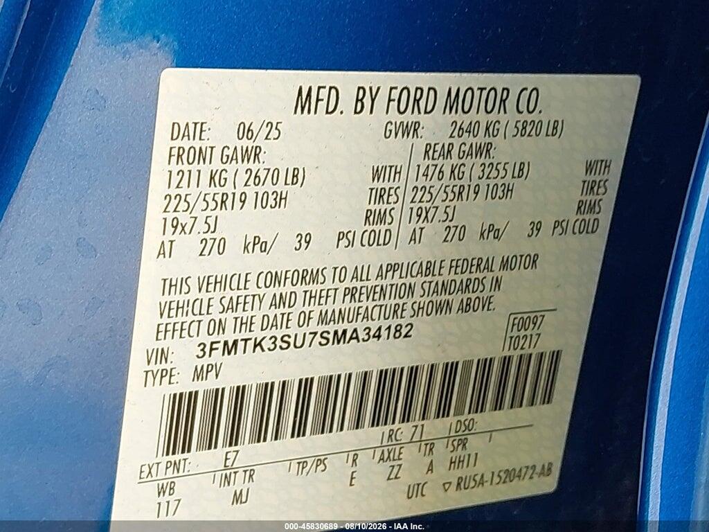 3FMTK3SU7SMA34182 2025 FORD MUSTANG MACH-E photo no. 9