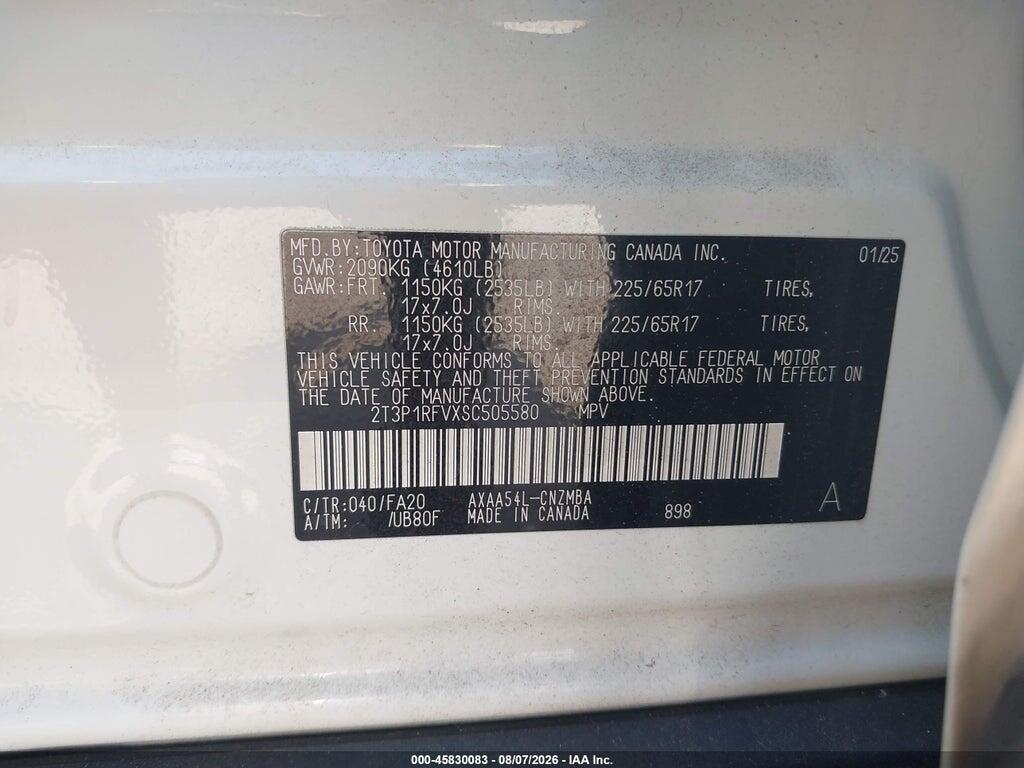 2T3P1RFVXSC505580 2025 TOYOTA RAV4 photo no. 9