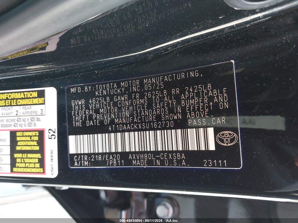 4T1DAACKXSU162730 2025 TOYOTA CAMRY photo no. 9