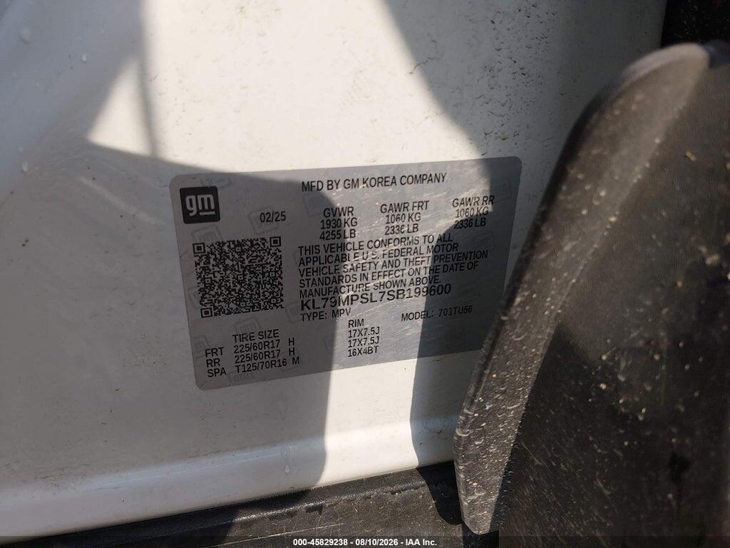 KL79MPSL7SB199600 2025 CHEVROLET TRAILBLAZER photo no. 9