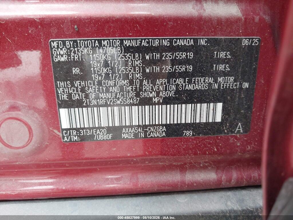2T3N1RFV2SW558487 2025 TOYOTA RAV4 photo no. 9