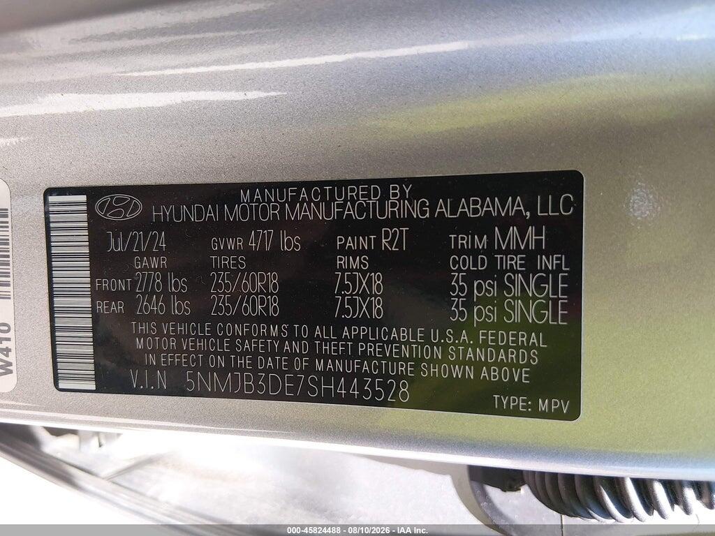 5NMJB3DE7SH443528 2025 HYUNDAI TUCSON photo no. 9