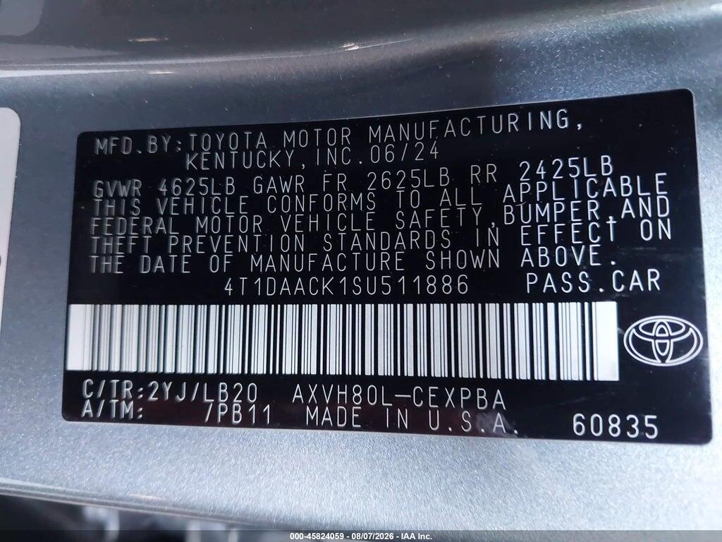 4T1DAACK1SU511886 2025 TOYOTA CAMRY photo no. 9