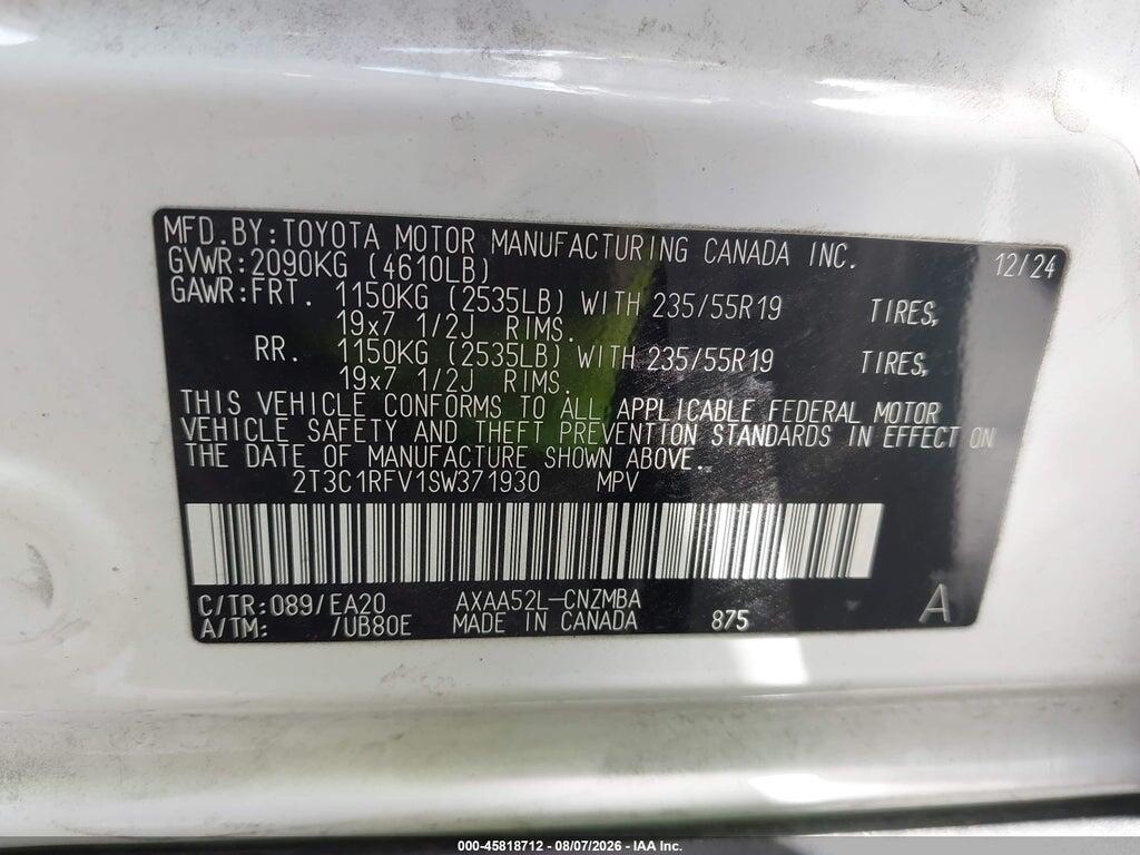 2T3C1RFV1SW371930 2025 TOYOTA RAV4 photo no. 9
