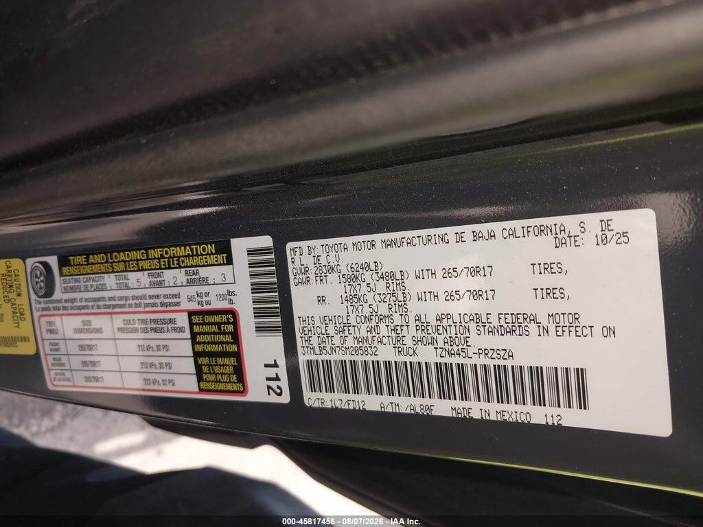 3TMLB5JN7SM205832 2025 TOYOTA TACOMA photo no. 9