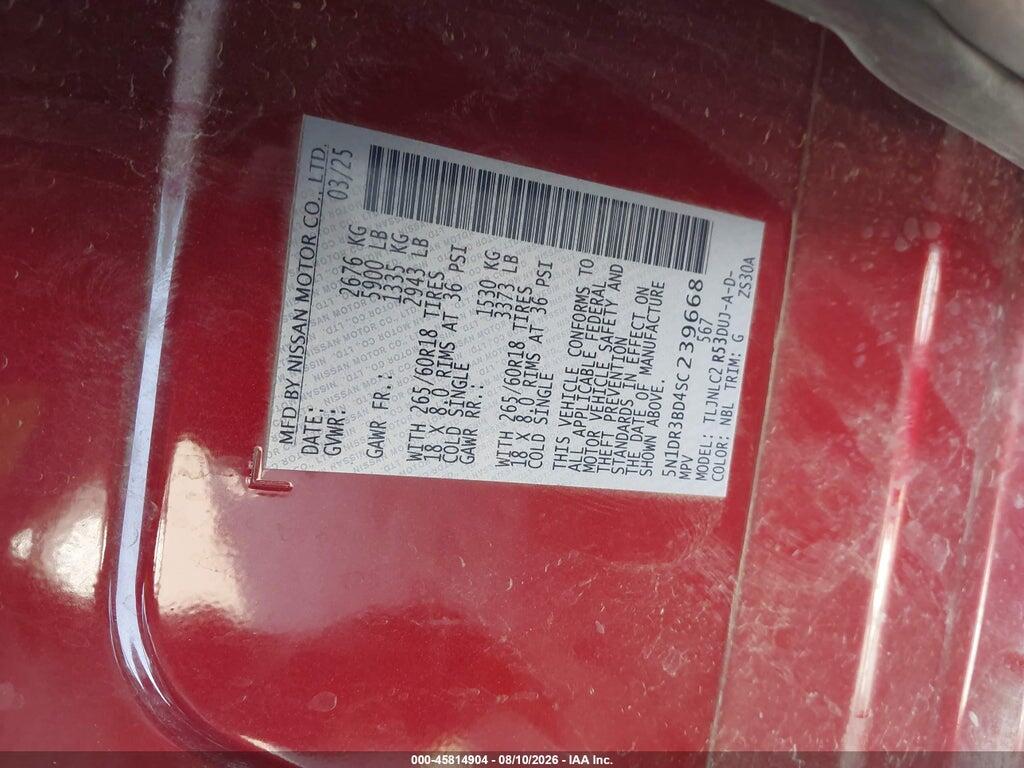 5N1DR3BD4SC239668 2025 NISSAN PATHFINDER photo no. 9