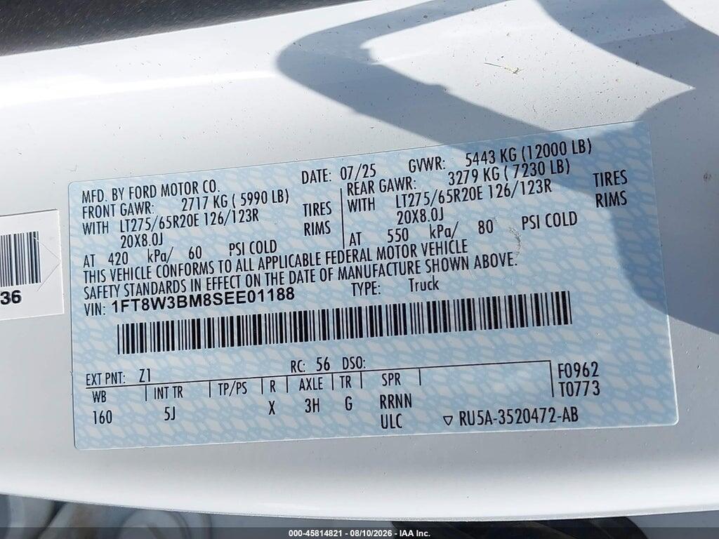 1FT8W3BM8SEE01188 2025 FORD F-350 photo no. 9