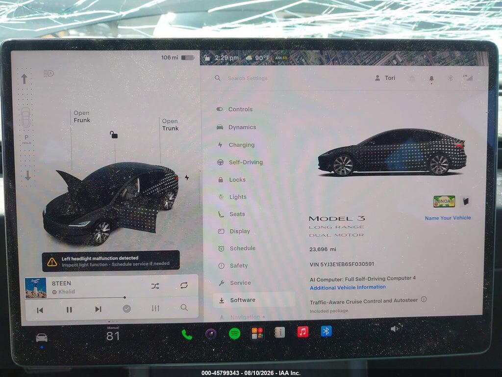 5YJ3E1EB6SF030591 2025 TESLA MODEL 3 photo no. 7