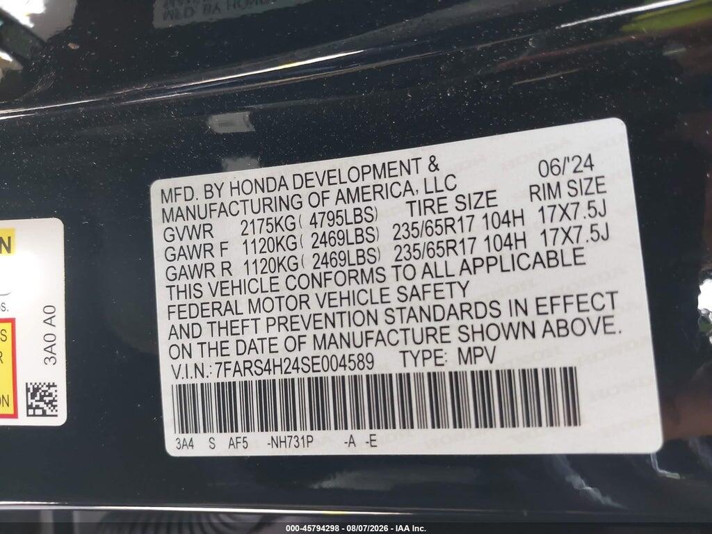 7FARS4H24SE004589 2025 HONDA CR-V photo no. 9