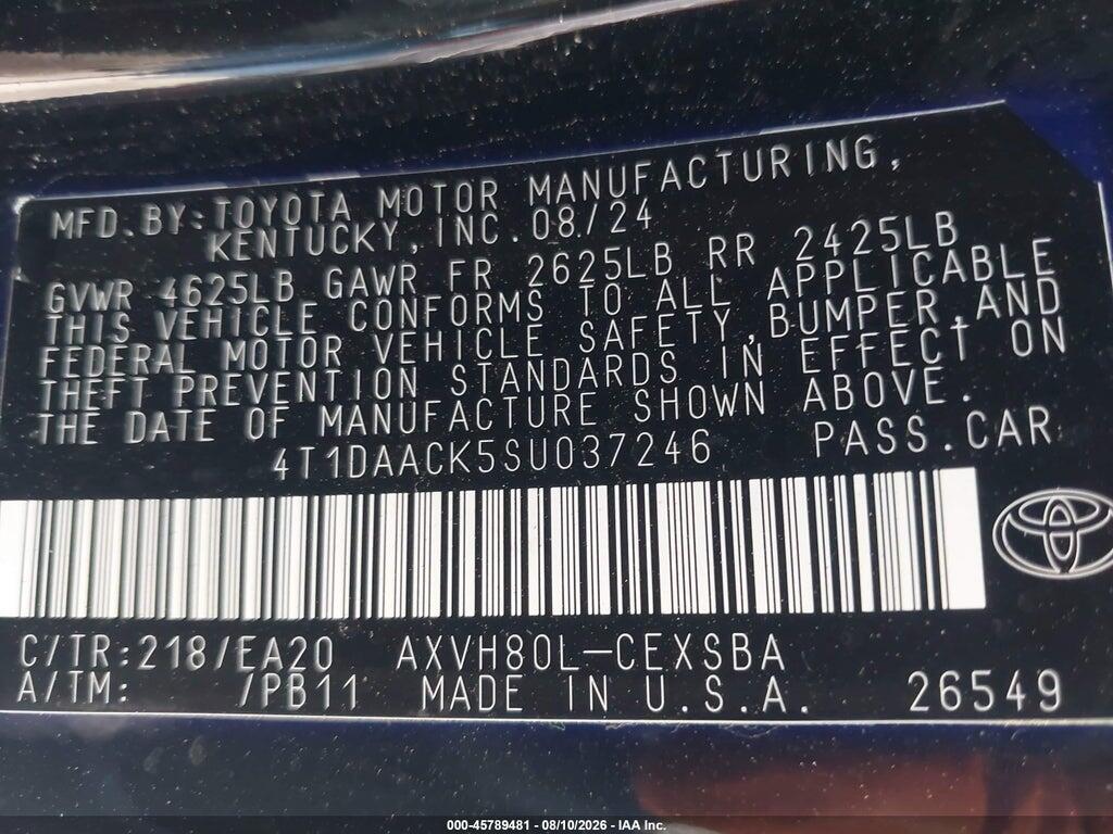 4T1DAACK5SU037246 2025 TOYOTA CAMRY photo no. 9