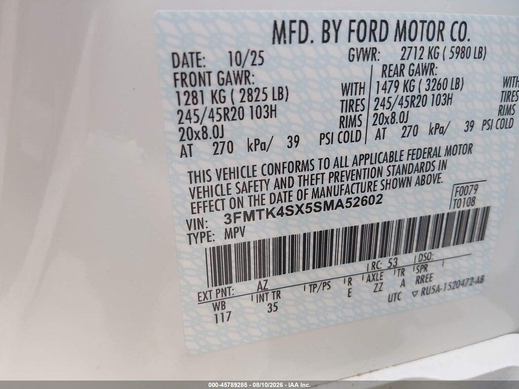 3FMTK4SX5SMA52602 2025 FORD MUSTANG MACH-E photo no. 9