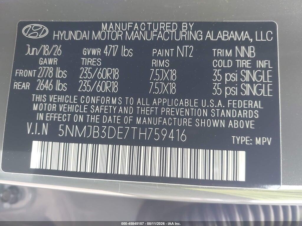 5NMJB3DE7TH759416 2026 HYUNDAI TUCSON photo no. 9