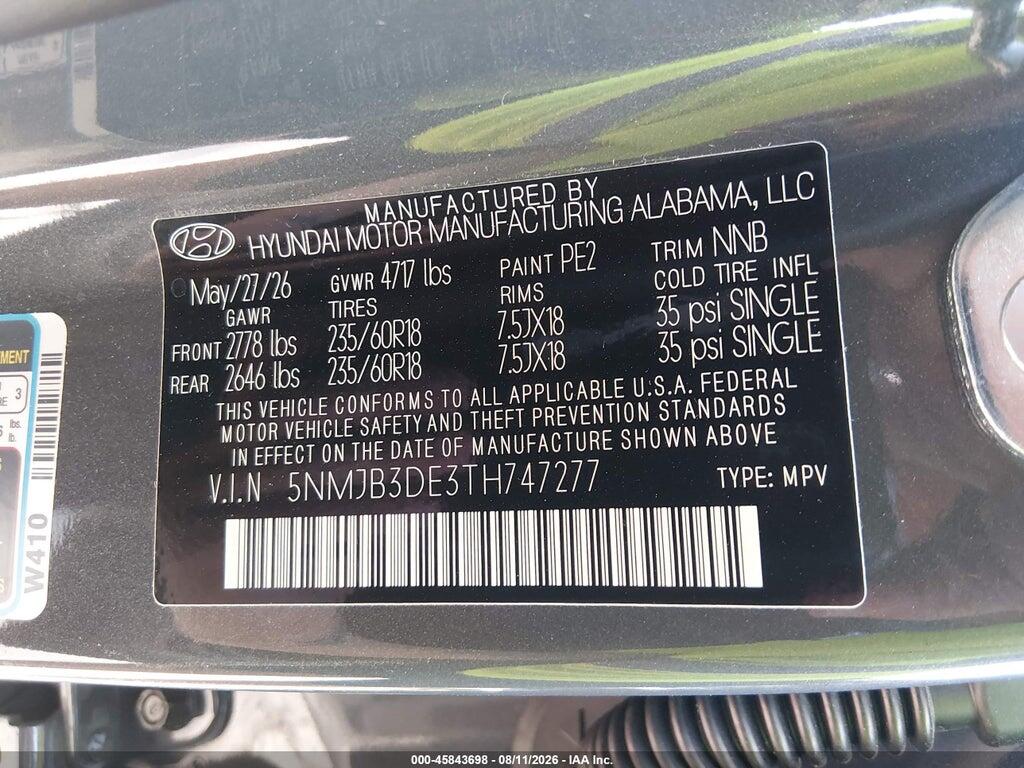 5NMJB3DE3TH747277 2026 HYUNDAI TUCSON photo no. 9