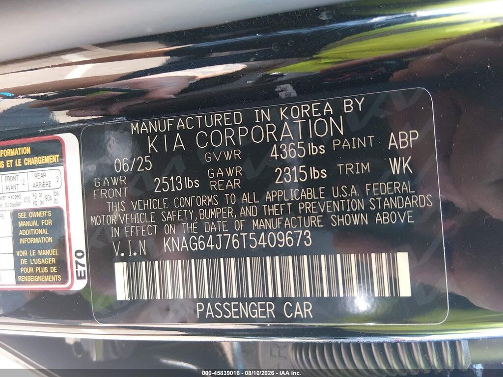KNAG64J76T5409673 2026 KIA K5 photo no. 9