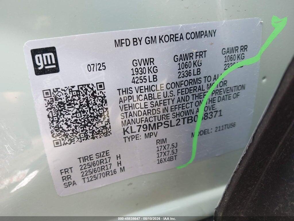 KL79MPSL2TB058371 2026 CHEVROLET TRAILBLAZER photo no. 9