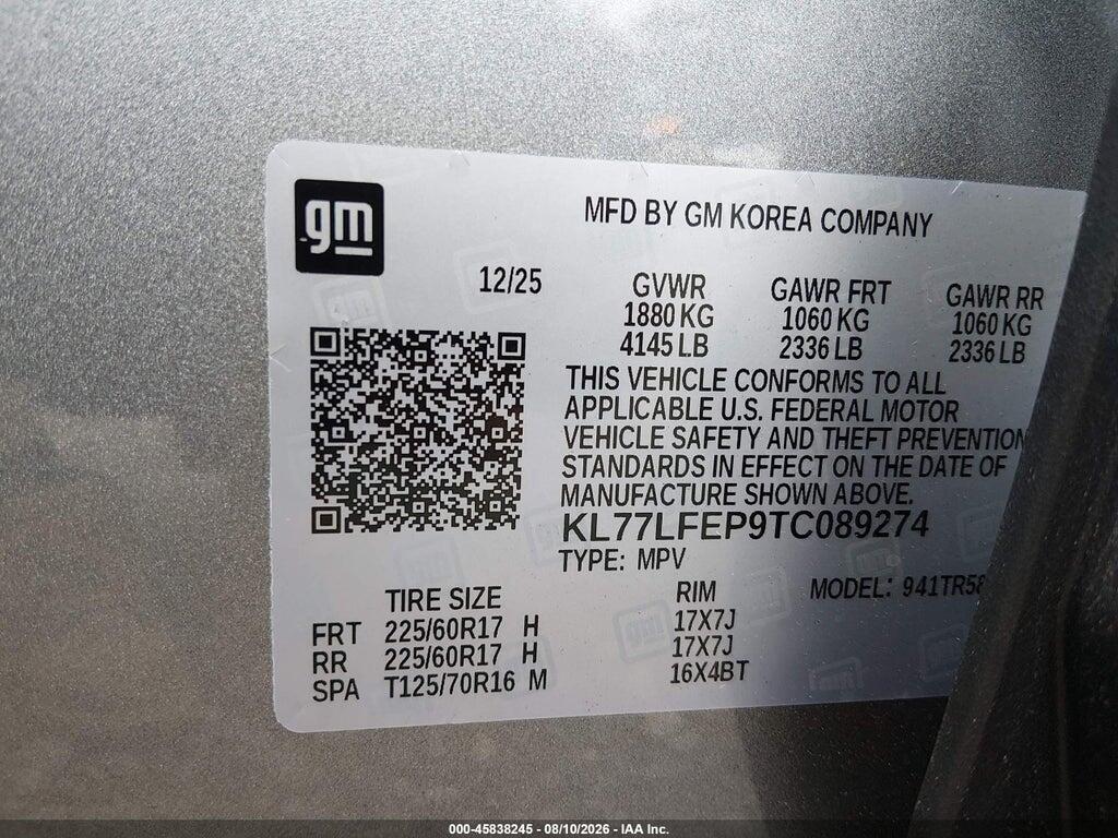KL77LFEP9TC089274 2026 CHEVROLET TRAX photo no. 9