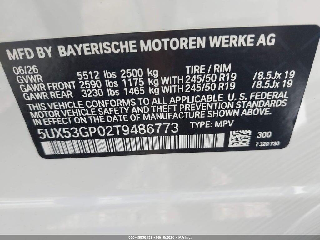 5UX53GP02T9486773 2026 BMW X3 photo no. 9