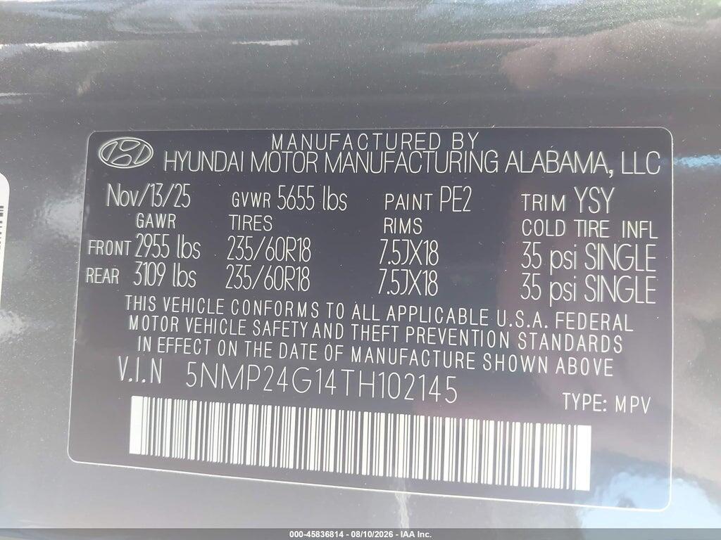 5NMP24G14TH102145 2026 HYUNDAI SANTA FE HYBRID photo no. 9