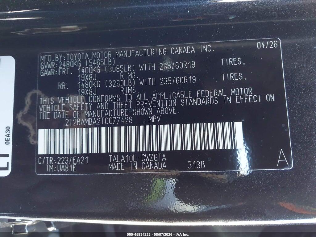 2T2BAMBA2TC077428 2026 LEXUS RX 350 photo no. 9