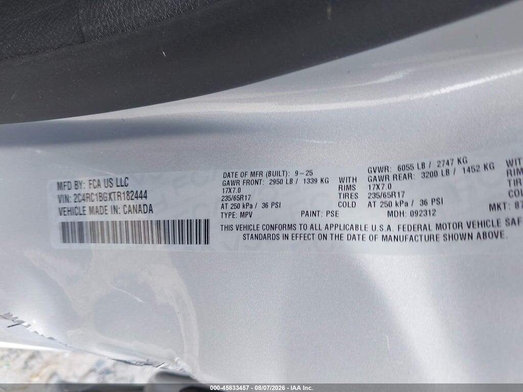 2C4RC1BGXTR182444 2026 CHRYSLER PACIFICA photo no. 9