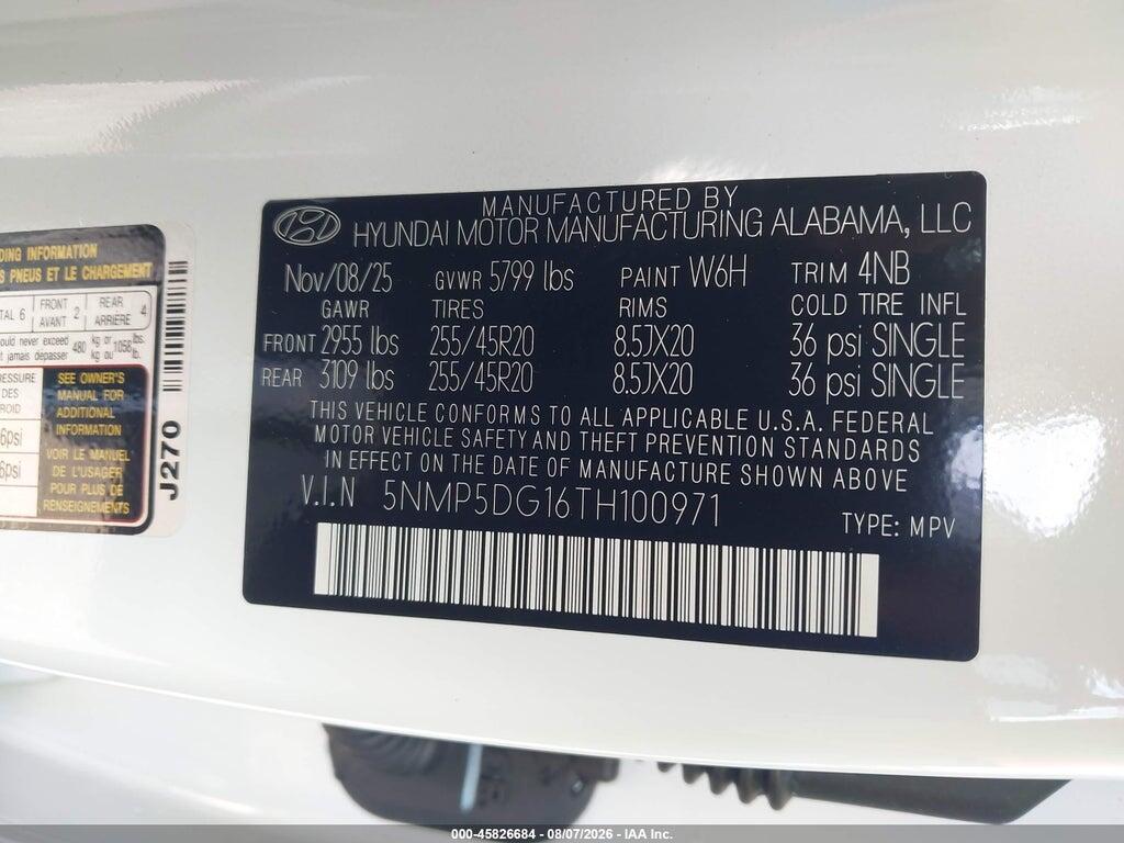 5NMP5DG16TH100971 2026 HYUNDAI SANTA FE HYBRID photo no. 9