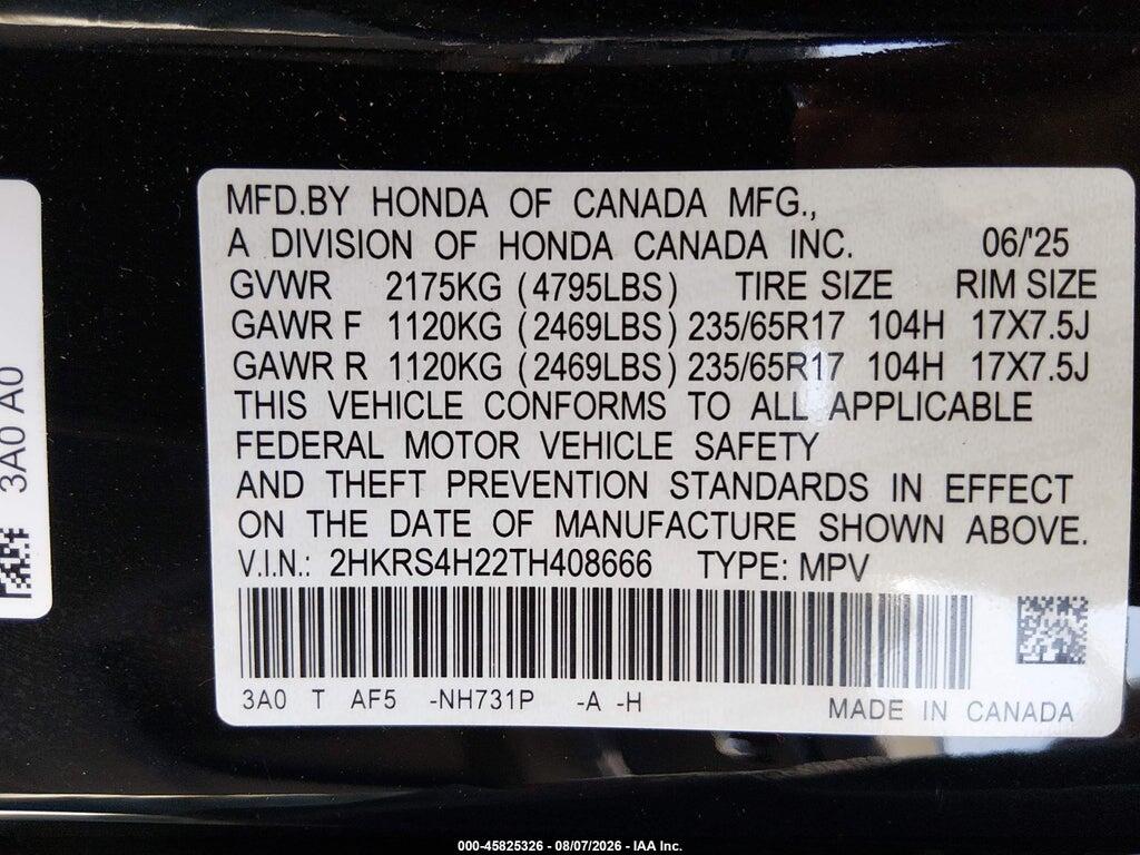 2HKRS4H22TH408666 2026 HONDA CR-V photo no. 9