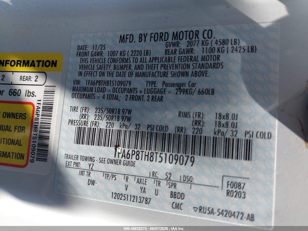 1FA6P8TH8T5109079 2026 FORD MUSTANG photo no. 9