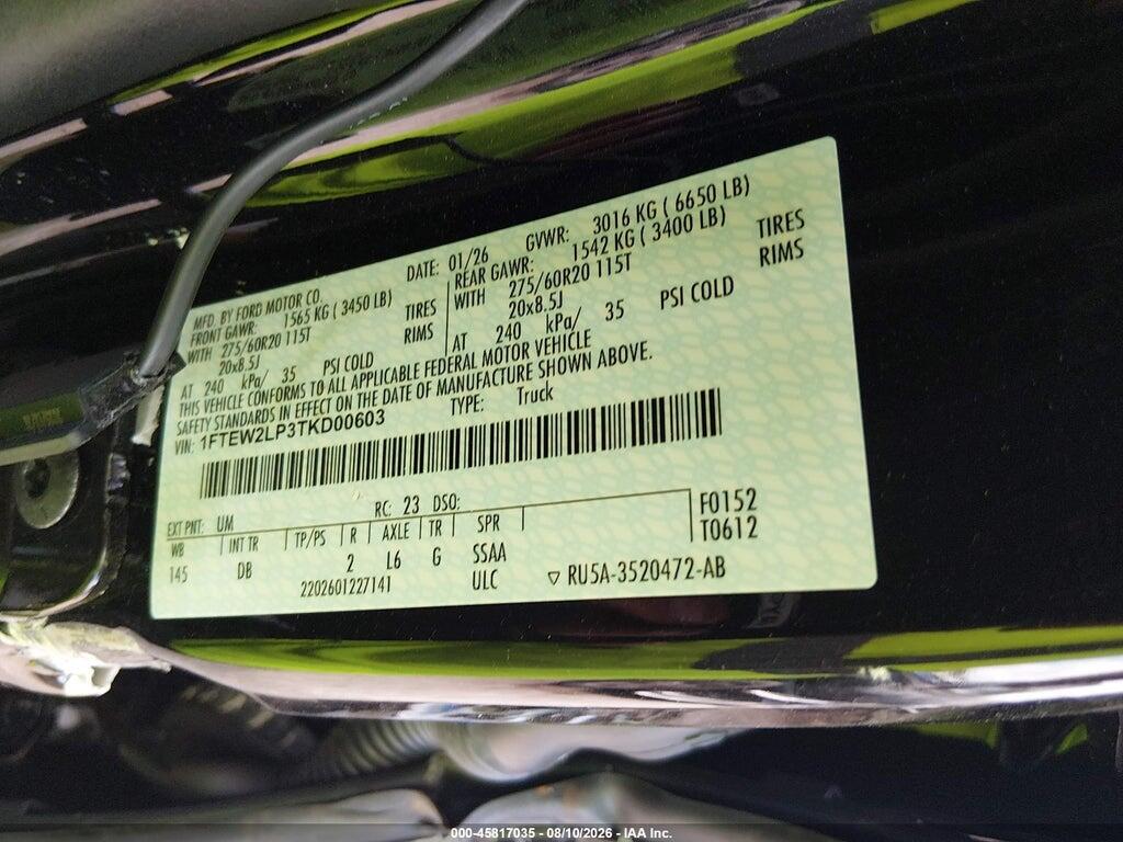 1FTEW2LP3TKD00603 2026 FORD F-150 photo no. 9