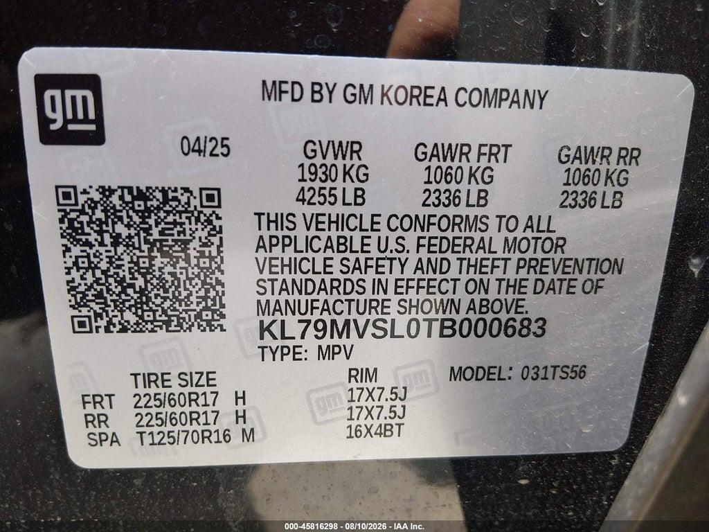 KL79MVSL0TB000683 2026 CHEVROLET TRAILBLAZER photo no. 9