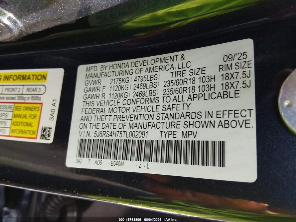 5J6RS4H75TL002091 2026 HONDA CR-V photo no. 9
