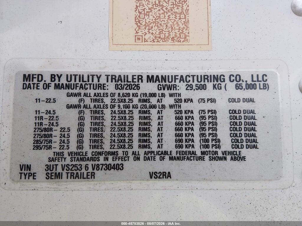 3UTVS2536V8730403 2027 UTILITY TRAILER MFG UNKNOWN photo no. 9