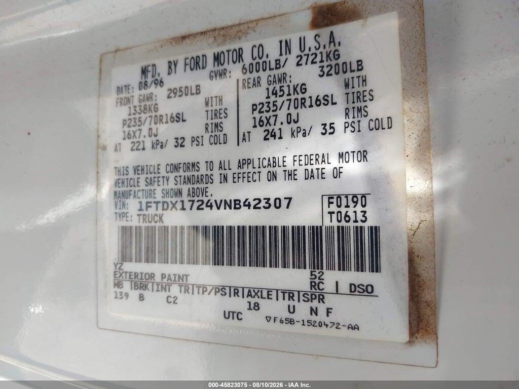 1FTDX1724VNB42307 1997 FORD F-150 STANDARD photo no. 9