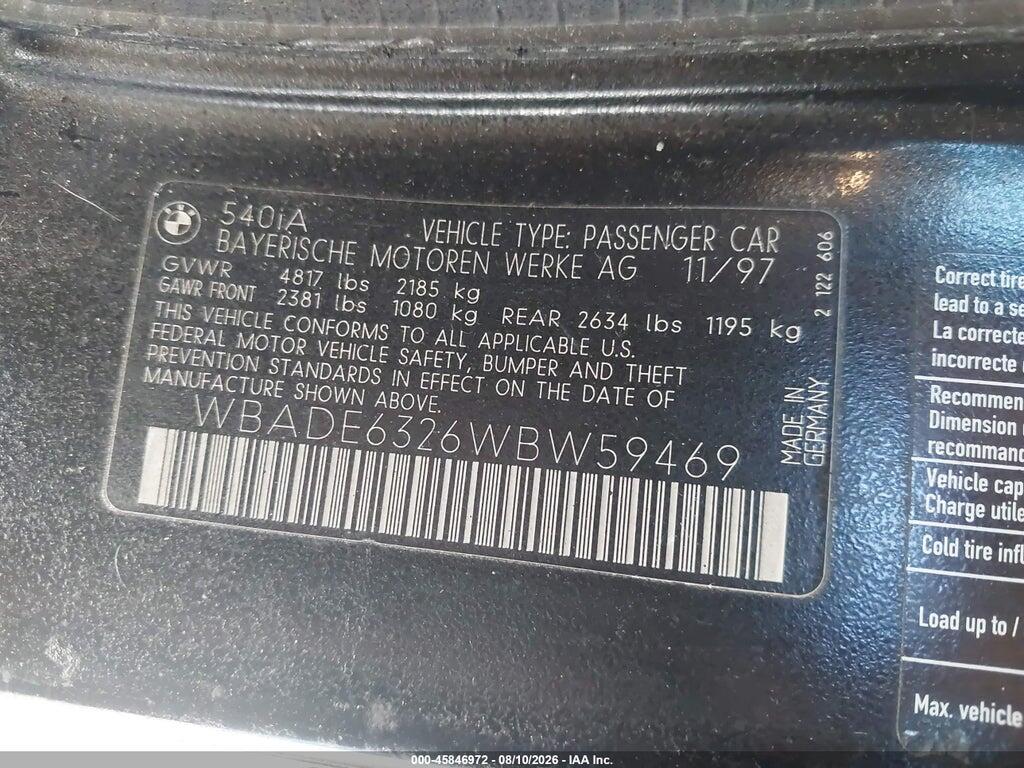 WBADE6326WBW59469 1998 BMW 540IA photo no. 9