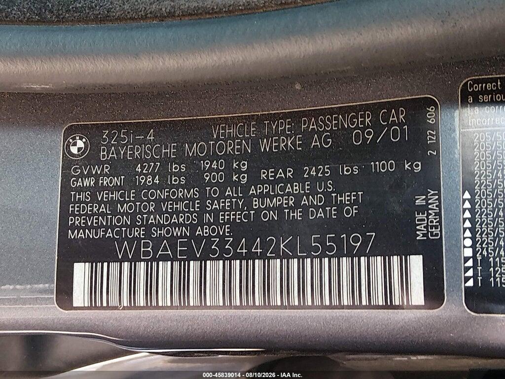 WBAEV33442KL55197 2002 BMW 325I photo no. 9