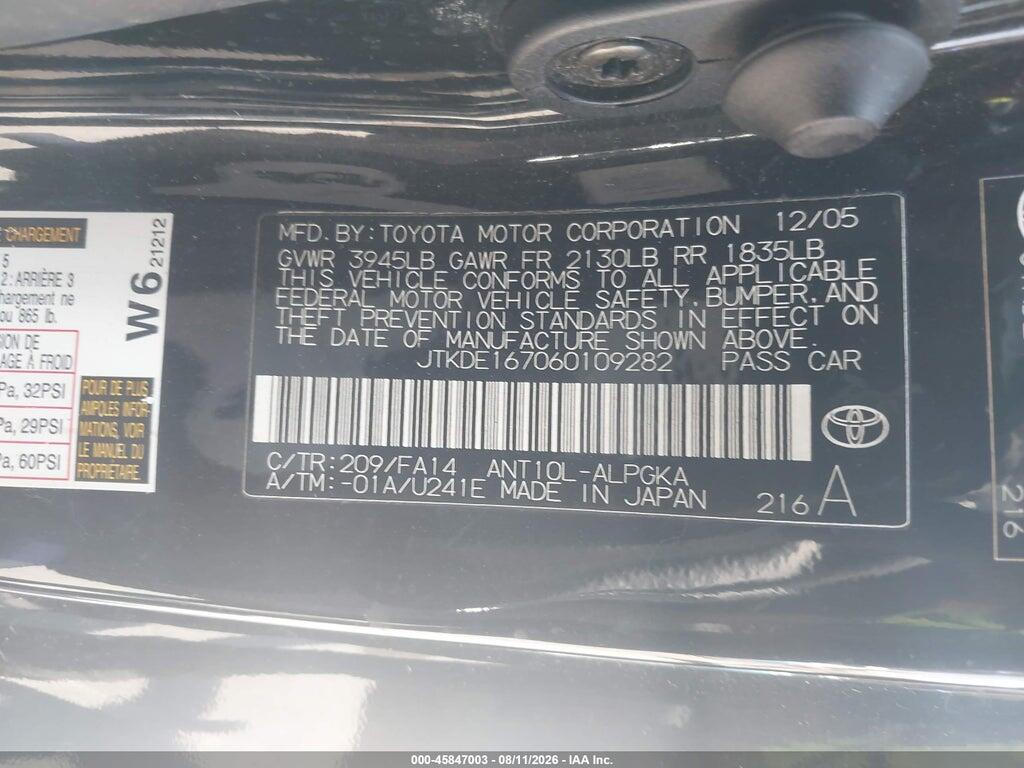 JTKDE167060109282 2006 SCION TC photo no. 9