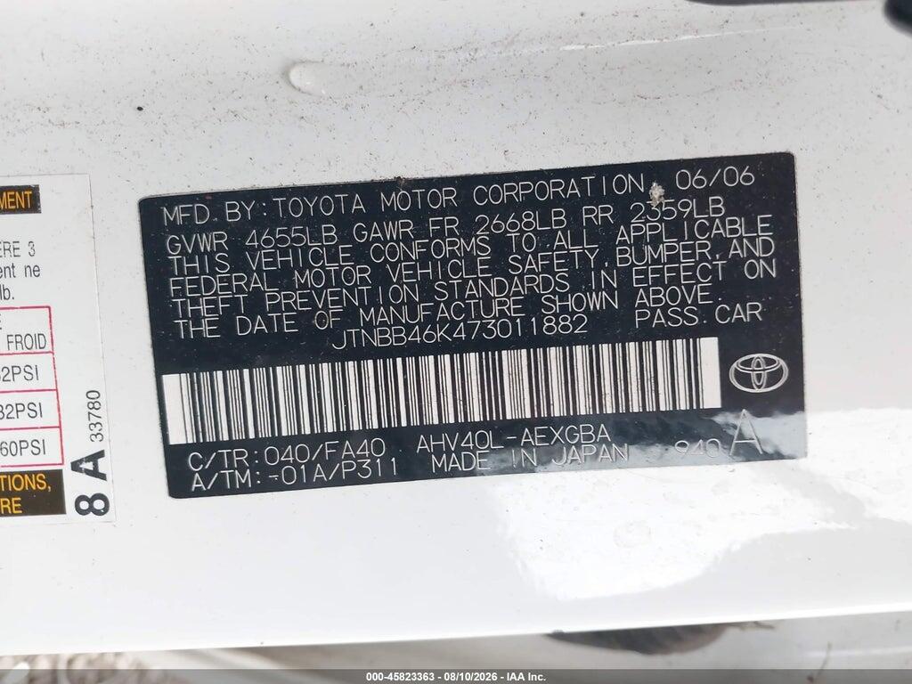 JTNBB46K473011882 2007 TOYOTA CAMRY HYBRID photo no. 9