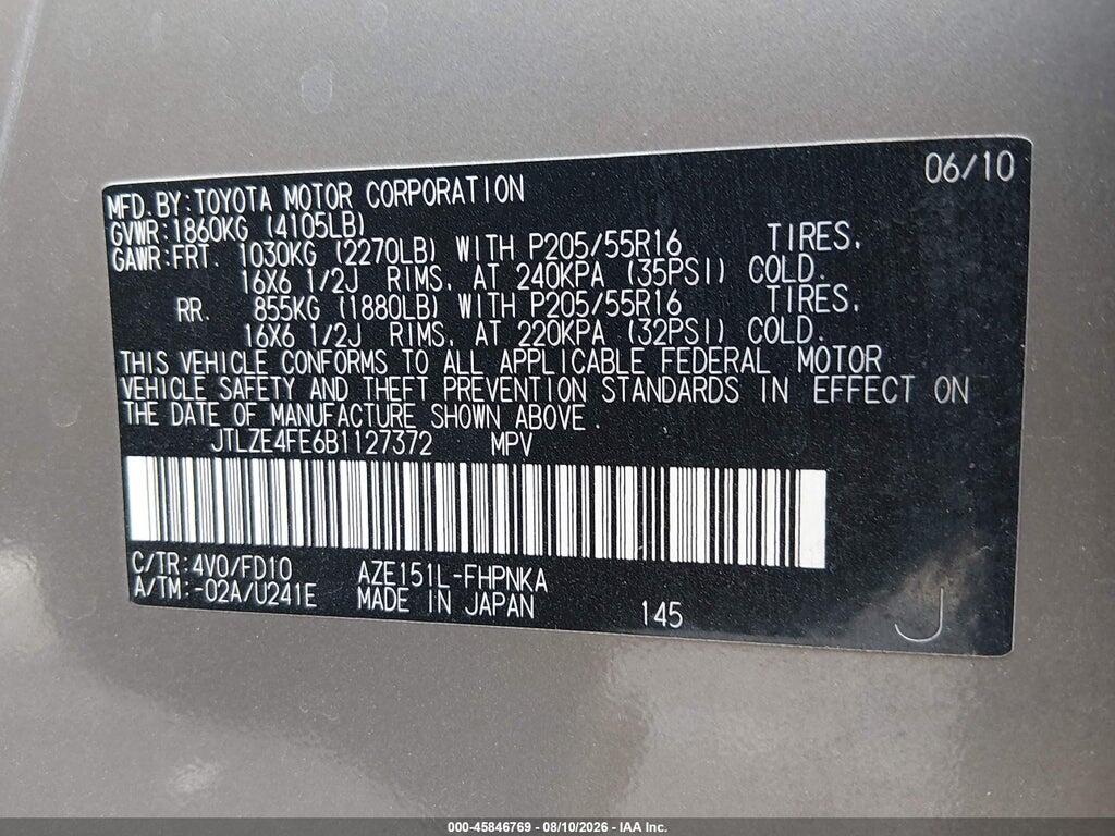 JTLZE4FE6B1127372 2011 SCION XB photo no. 9