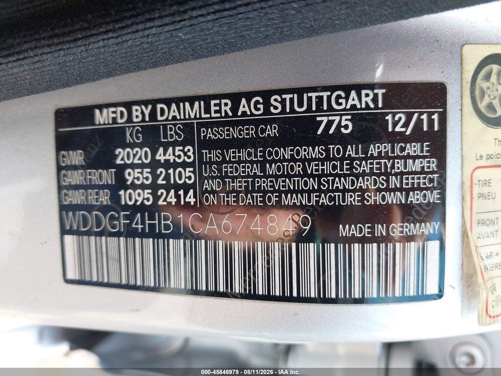WDDGF4HB1CA674849 2012 MERCEDES-BENZ C 250 photo no. 9