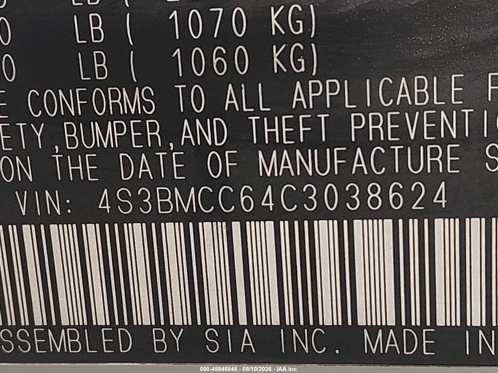 4S3BMCC64C3038624 2012 SUBARU LEGACY photo no. 9