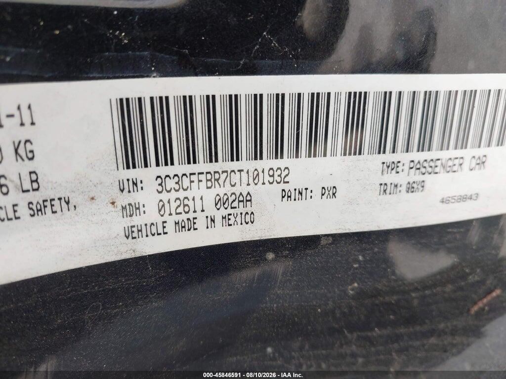 3C3CFFBR7CT101932 2012 FIAT 500 photo no. 9