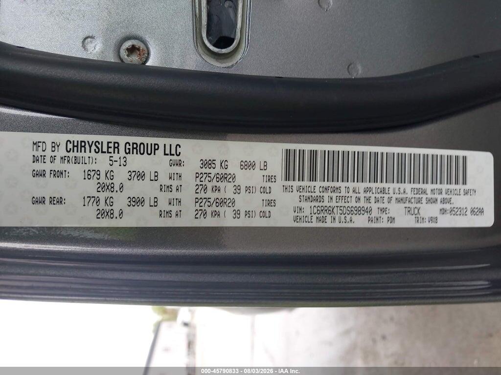 1C6RR6KT5DS698940 2013 RAM 1500 photo no. 9