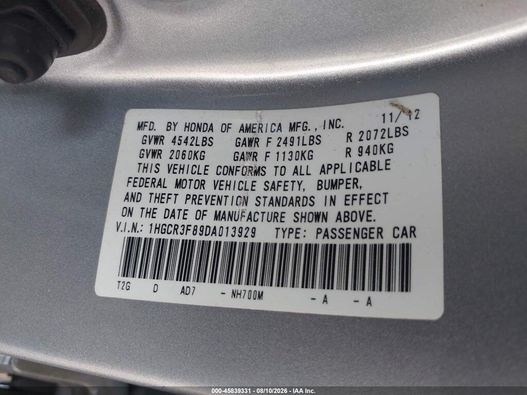 1HGCR3F89DA013929 2013 HONDA ACCORD photo no. 9
