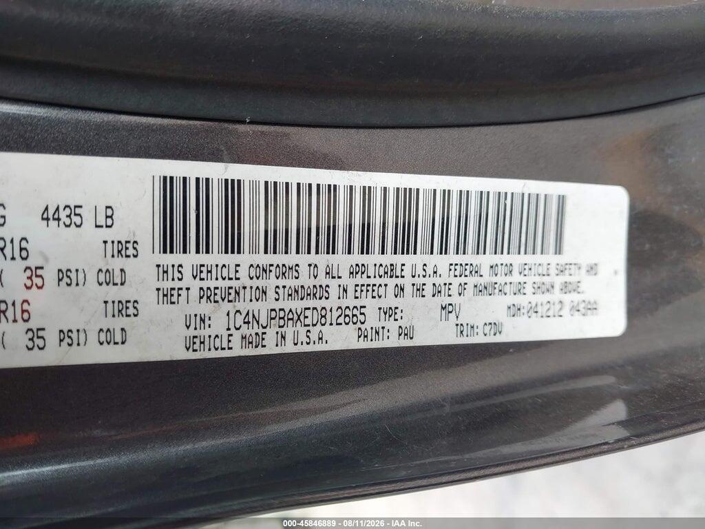 1C4NJPBAXED812665 2014 JEEP PATRIOT photo no. 9
