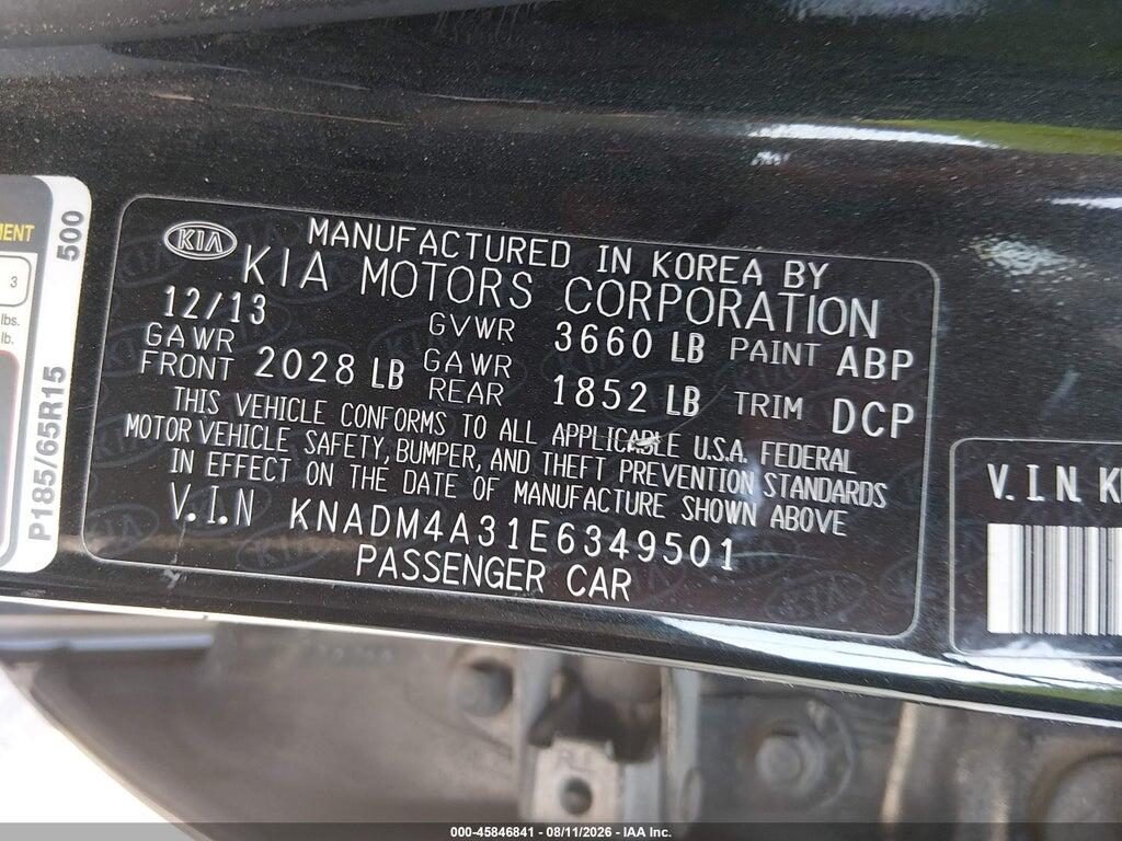 KNADM4A31E6349501 2014 KIA RIO photo no. 9