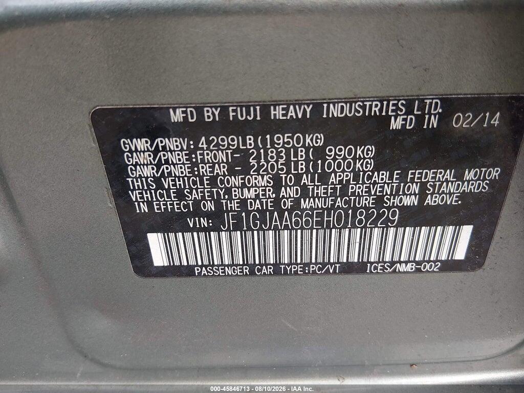JF1GJAA66EH018229 2014 SUBARU IMPREZA photo no. 9