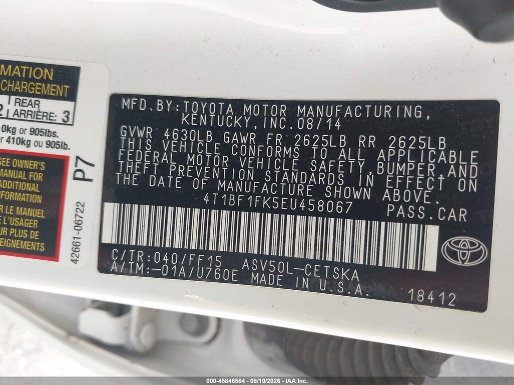 4T1BF1FK5EU458067 2014 TOYOTA CAMRY photo no. 9