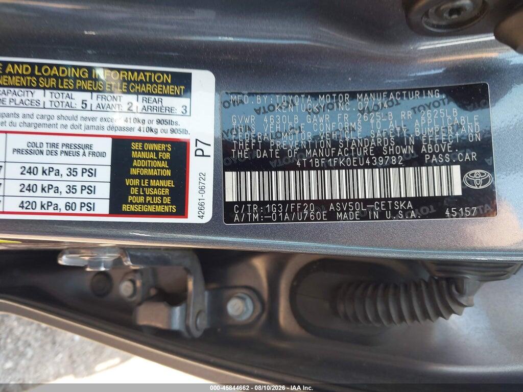 4T1BF1FK0EU439782 2014 TOYOTA CAMRY photo no. 9